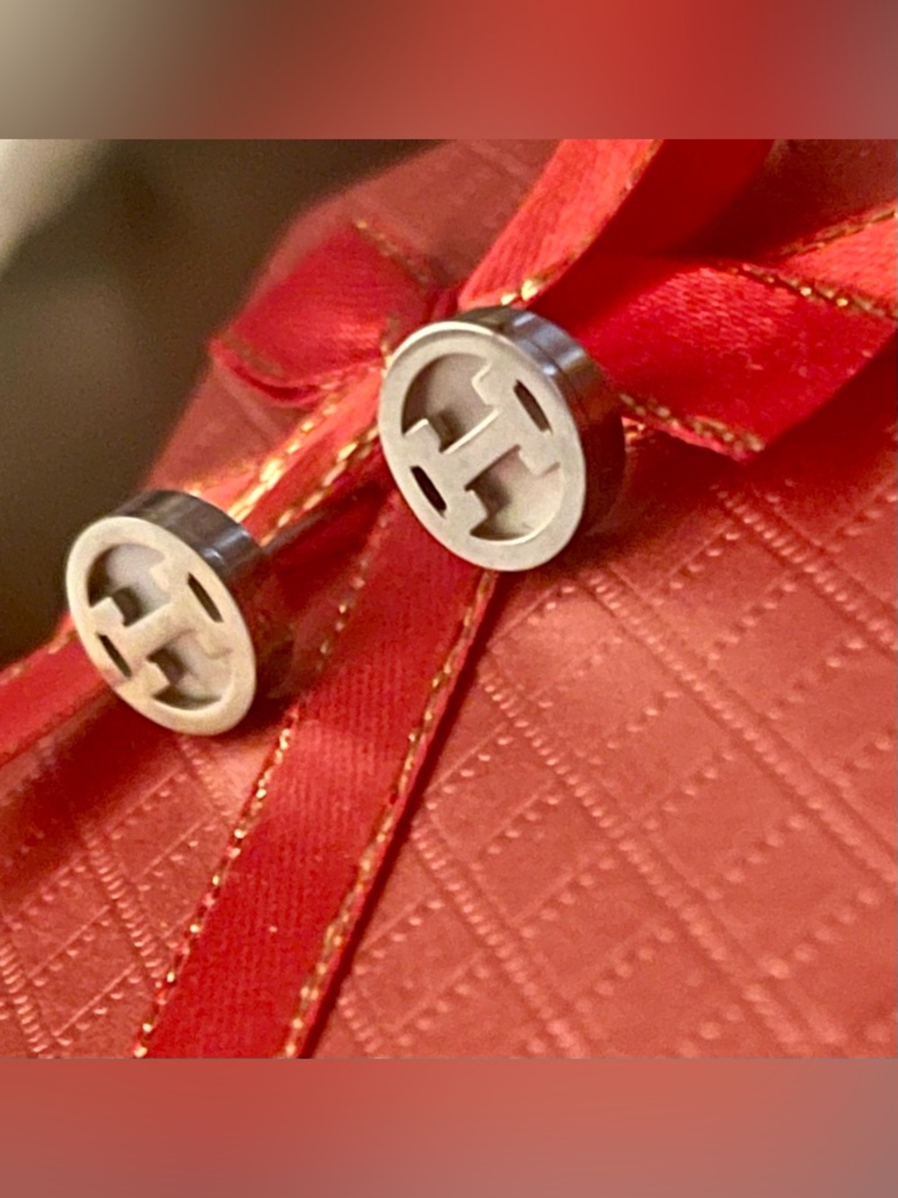 H Stud Earrings